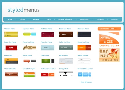 styled menus